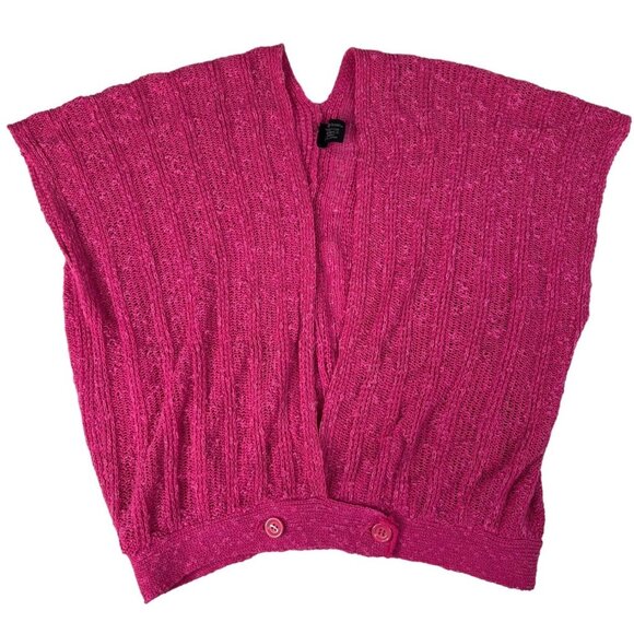 The Specialty House Open Knit Sweater Vest Womens Sz S Pink Button Closure Beach - Picture 1 of 4